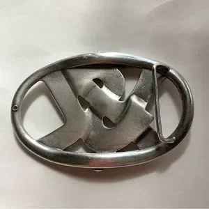 vintage SAINT LAURENT oval YSL logo BELT BUCKLE (needs repair) Yves Saint Laurent Leather Oval-Buckle Belt - Brown Belts  main image 4